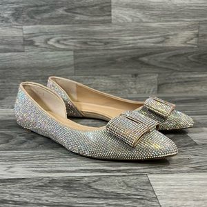 INC Maiyanaf crystal pointed toe bow shoes